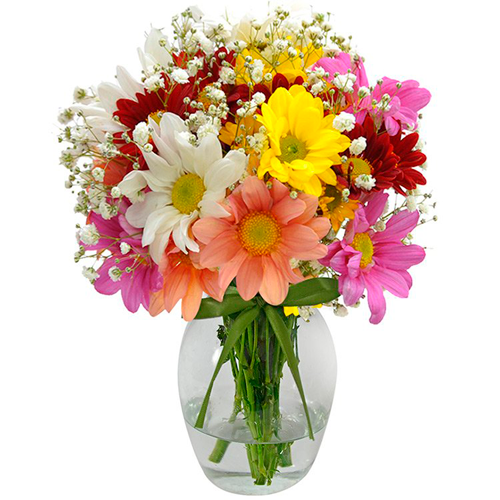 buquê de flores amarelas e cor de rosa